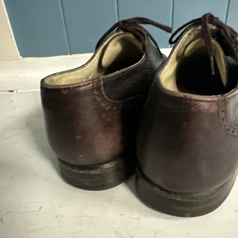Vtg BALLY of Switzerland Leather Dress Burgundy Wingtip Oxford Shoes Men's 10‎